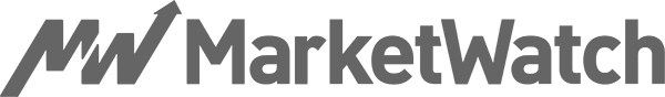 The MarketWatch-Logo features a gray stylized "MW" with an upward arrow and zigzag line, followed by the word "MarketWatch" in bold letters.