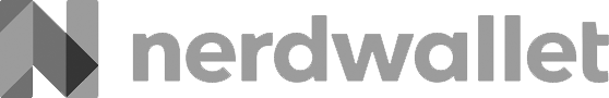 The Nerdwallet logo appears in grayscale with a stylized "N" on the left and "nerdwallet" in lowercase letters beside it.