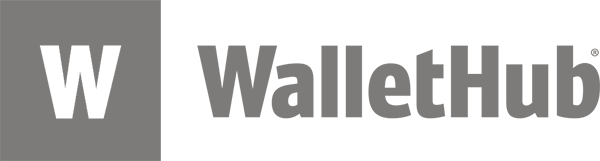 Wallethub-logo2 features a bold white "W" inside a gray square, followed by the word "WalletHub" in bold gray letters on a light background.