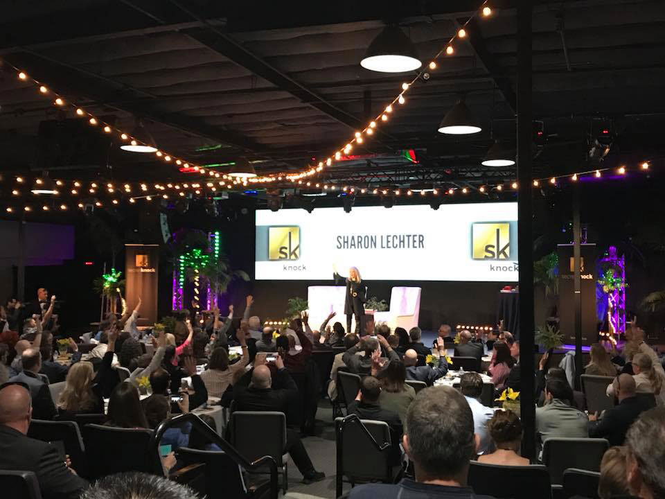 Sharon Lechter speaking at SK Knock